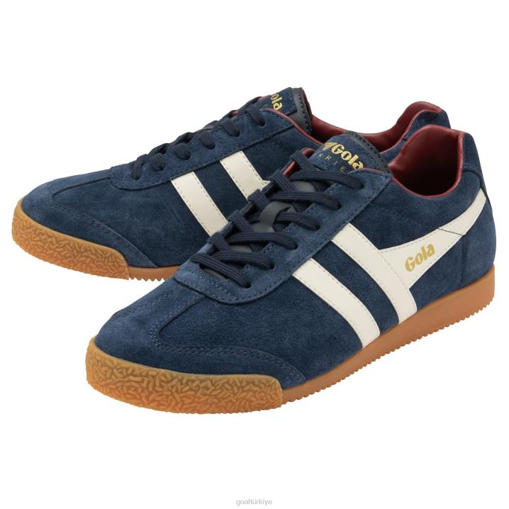 ayakkabı Z2PF130 erkekler Gola klasik harrier süet spor ayakkabı 4 lacivert/kırık beyaz/koyu kırmızı