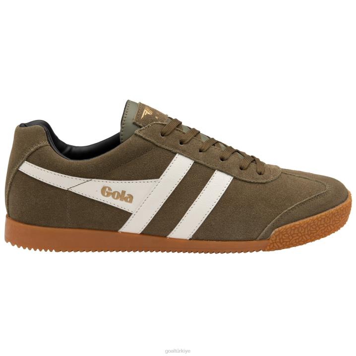 ayakkabı Z2PF133 erkekler Gola klasik harrier süet spor ayakkabı 5 haki/kırık beyaz/siyah