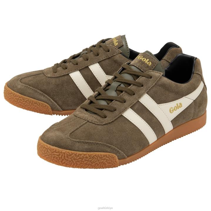 ayakkabı Z2PF133 erkekler Gola klasik harrier süet spor ayakkabı 5 haki/kırık beyaz/siyah