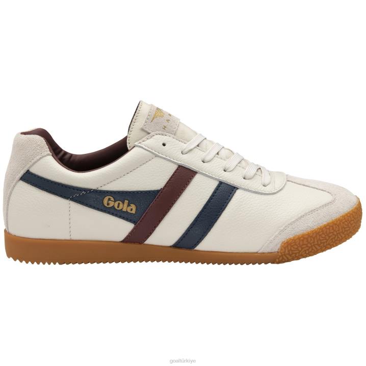 ayakkabı Z2PF143 erkekler Gola klasik harrier deri spor ayakkabı kırık beyaz/lacivert/bordo