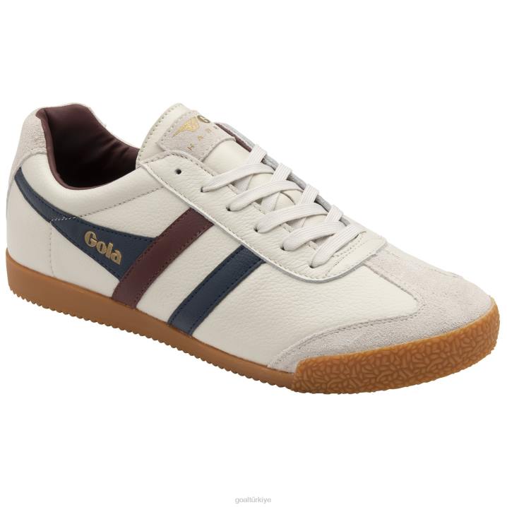 ayakkabı Z2PF143 erkekler Gola klasik harrier deri spor ayakkabı kırık beyaz/lacivert/bordo