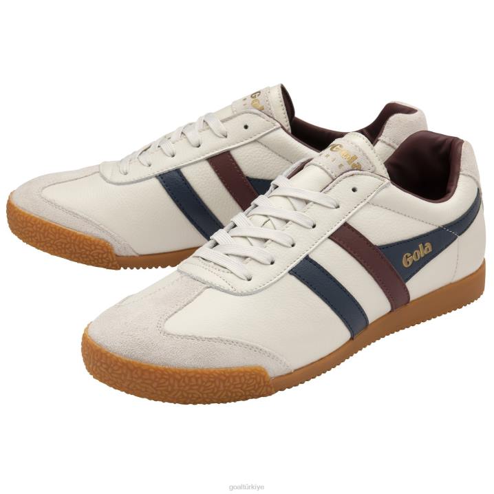 ayakkabı Z2PF143 erkekler Gola klasik harrier deri spor ayakkabı kırık beyaz/lacivert/bordo