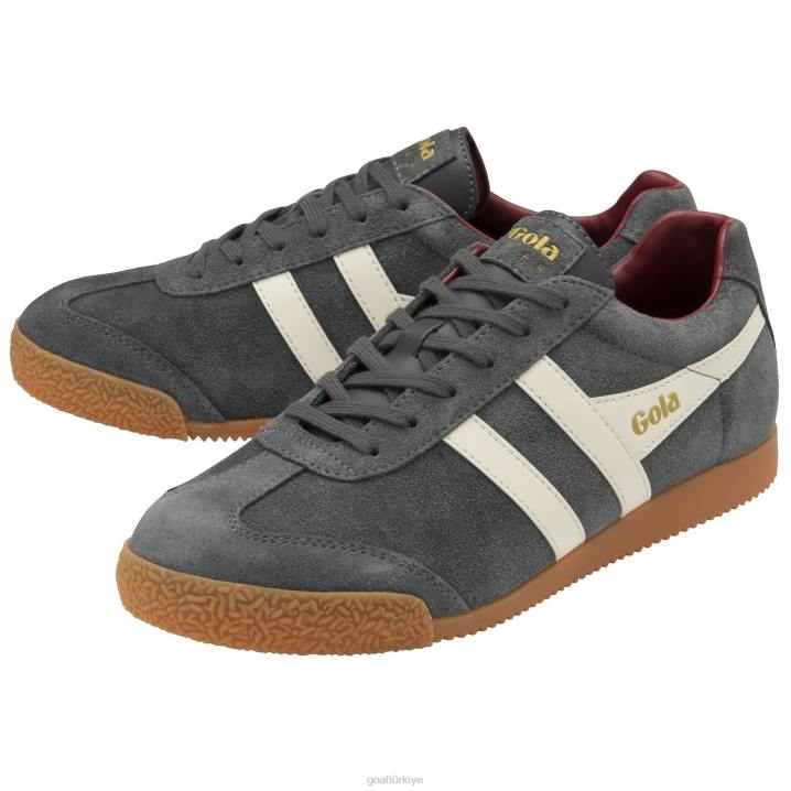 ayakkabı Z2PF155 erkekler Gola klasik harrier süet spor ayakkabı 5 fırtına/kırık beyaz/koyu kırmızı
