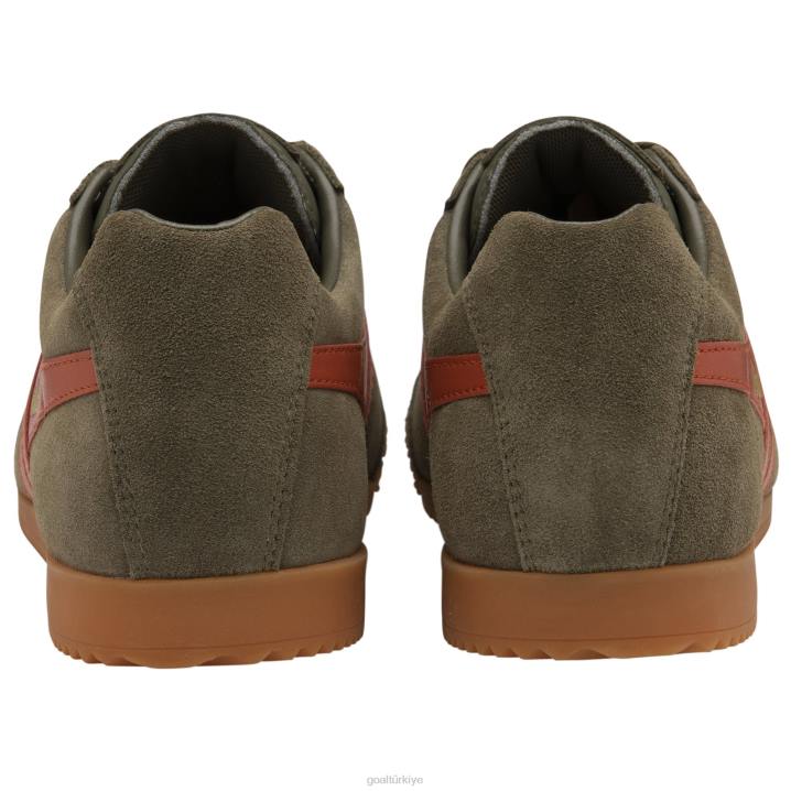 ayakkabı Z2PF156 erkekler Gola klasik harrier süet spor ayakkabı 5 haki/turuncu baharat