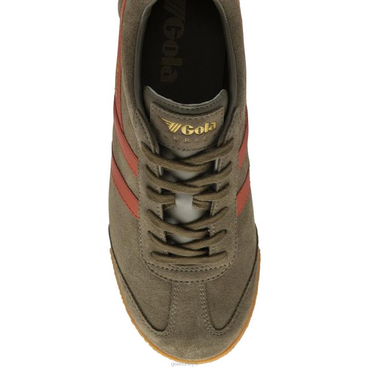 ayakkabı Z2PF156 erkekler Gola klasik harrier süet spor ayakkabı 5 haki/turuncu baharat