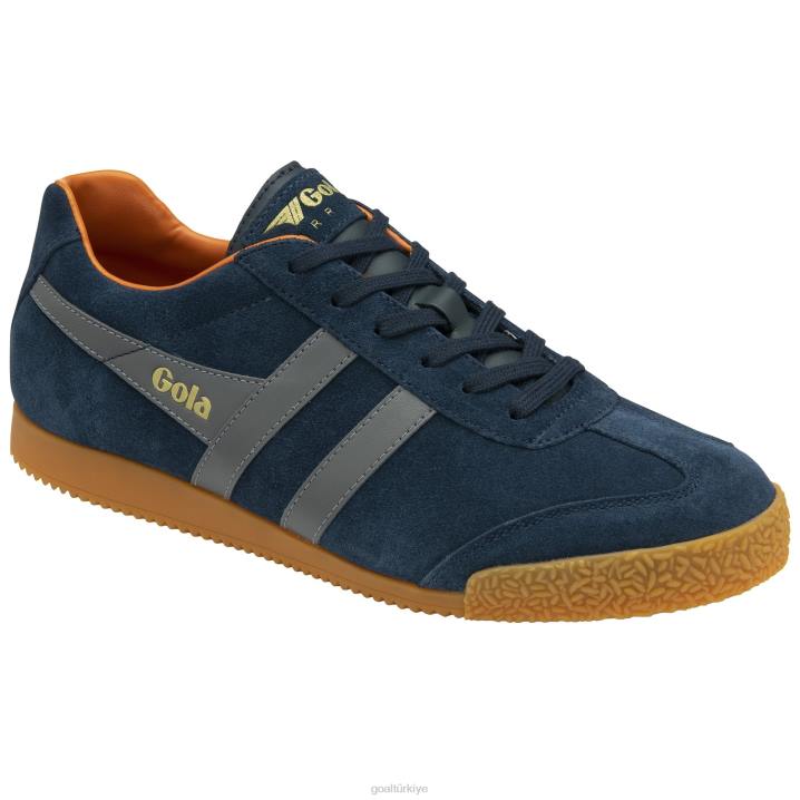 ayakkabı Z2PF171 erkekler Gola klasik harrier süet spor ayakkabı 5 lacivert/kül/karamsar turuncu