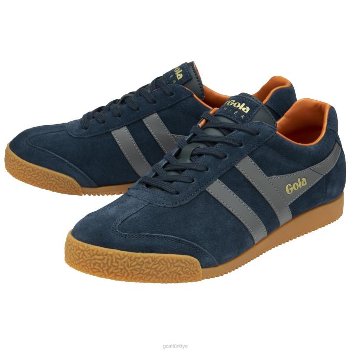 ayakkabı Z2PF171 erkekler Gola klasik harrier süet spor ayakkabı 5 lacivert/kül/karamsar turuncu
