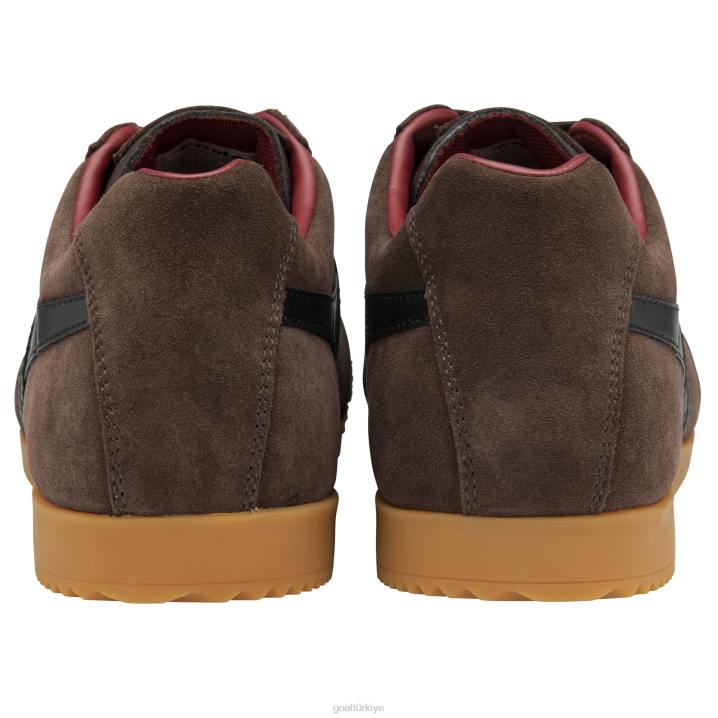ayakkabı Z2PF172 erkekler Gola klasik harrier süet spor ayakkabı 5 koyu kahverengi/siyah/koyu kırmızı