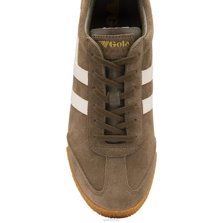 ayakkabı Z2PF178 erkekler Gola klasik harrier süet spor ayakkabı 6 haki/kırık beyaz