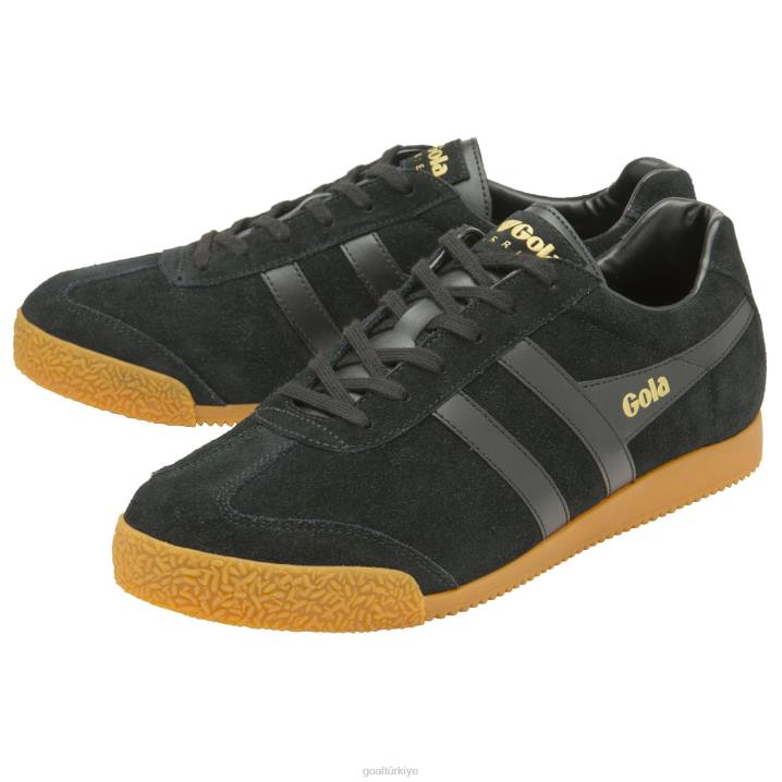 ayakkabı Z2PF181 erkekler Gola klasik harrier süet spor ayakkabı 6 siyah/sakız
