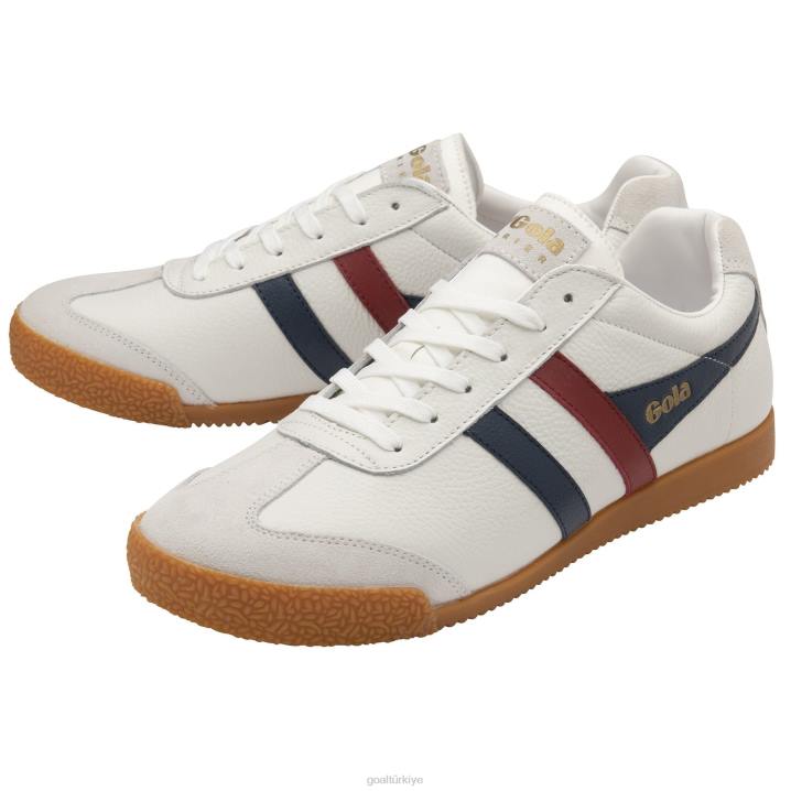 ayakkabı Z2PF241 erkekler Gola klasik harrier deri spor ayakkabı beyaz/lacivert/kırmızı