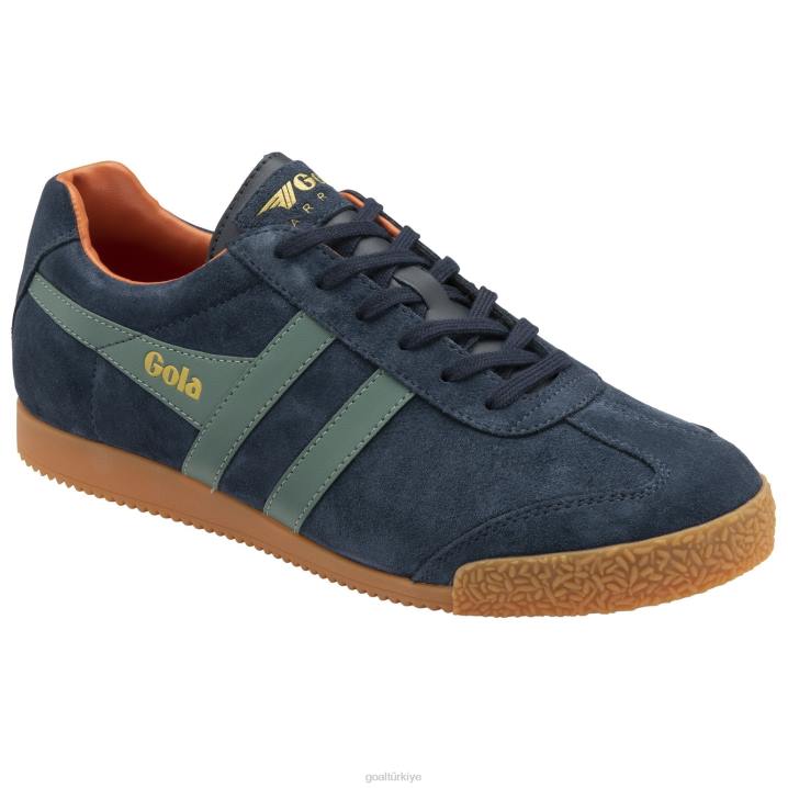 ayakkabı Z2PF253 erkekler Gola klasik harrier süet spor ayakkabı 7 lacivert/adaçayı/karamsar turuncu