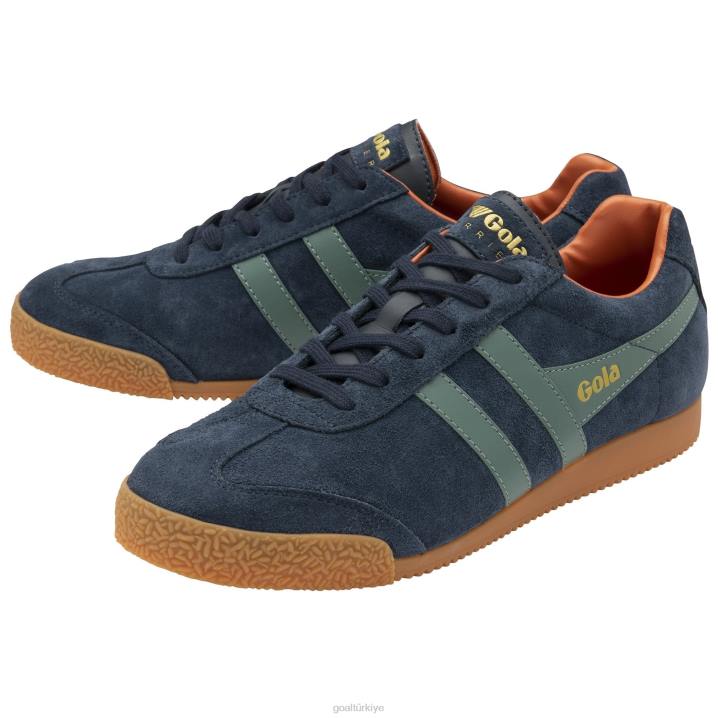 ayakkabı Z2PF253 erkekler Gola klasik harrier süet spor ayakkabı 7 lacivert/adaçayı/karamsar turuncu