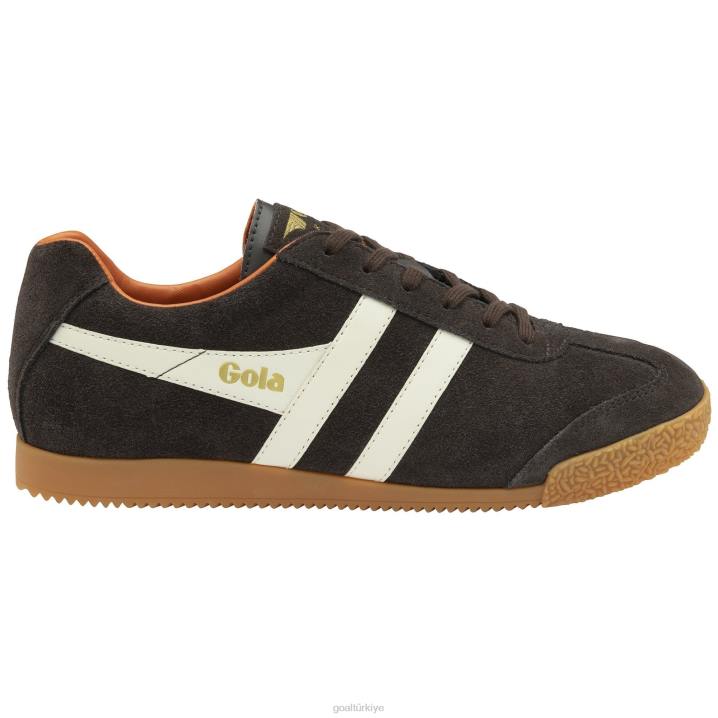 ayakkabı Z2PF254 erkekler Gola klasik harrier süet spor ayakkabı 7 koyu kahverengi/kırık beyaz/karamsar turuncu