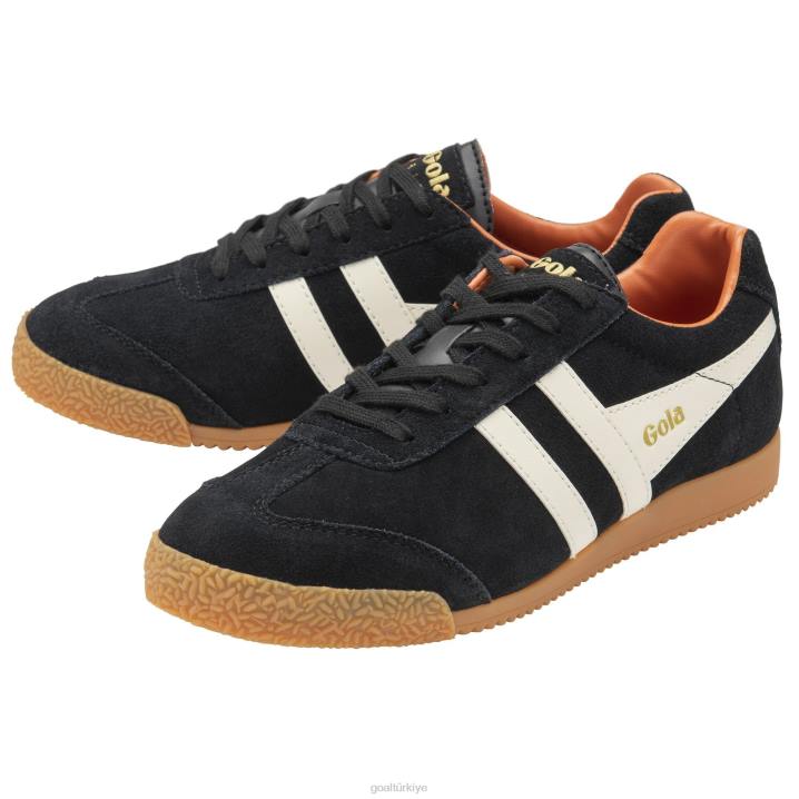 ayakkabı Z2PF655 erkekler Gola klasik harrier süet spor ayakkabı siyah/kırık beyaz/karamsar turuncu