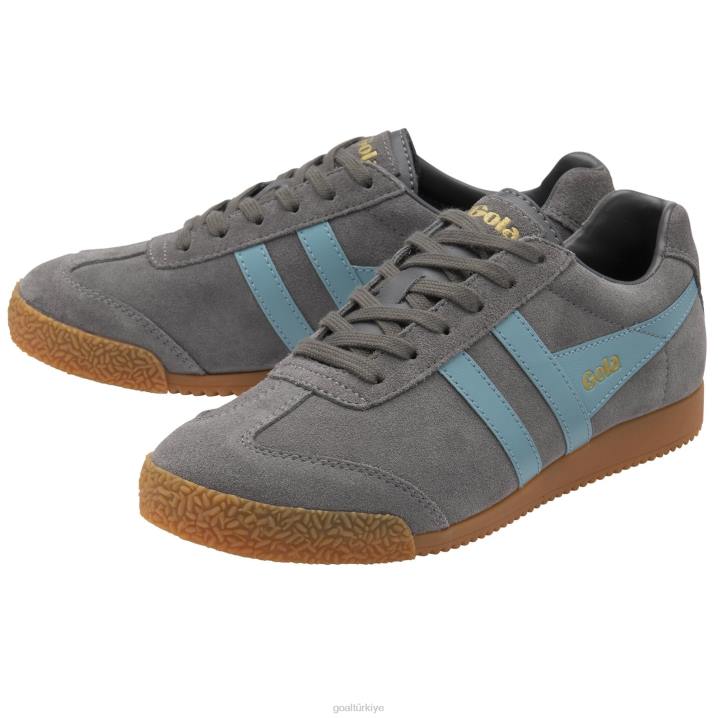ayakkabı Z2PF658 erkekler Gola klasik harrier süet spor ayakkabı kül/okyanus
