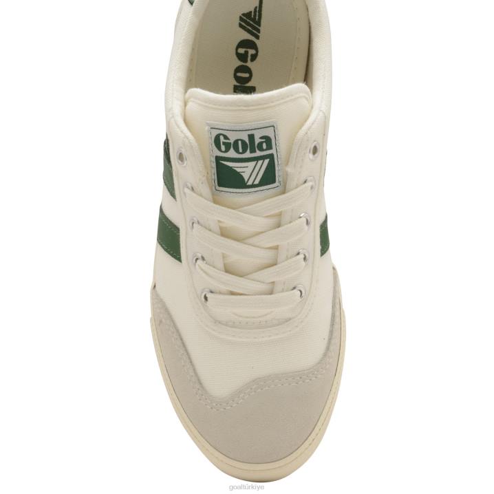ayakkabı Z2PF97 erkekler Gola klasik badminton plimsoll spor ayakkabı kırık beyaz/yeşil