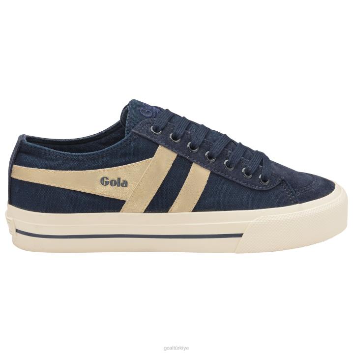 ayakkabı Z2PF477 erkekler Gola classics kota ii mirror plimsoll spor ayakkabı lacivert/altın