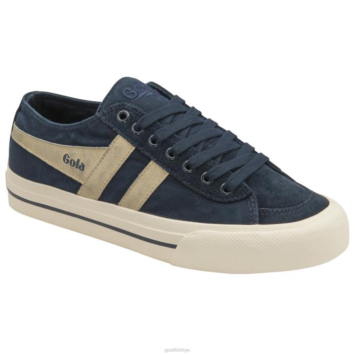 ayakkabı Z2PF477 erkekler Gola classics kota ii mirror plimsoll spor ayakkabı lacivert/altın