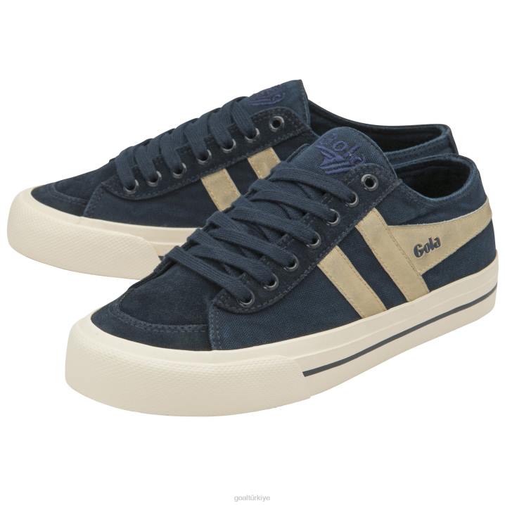 ayakkabı Z2PF477 erkekler Gola classics kota ii mirror plimsoll spor ayakkabı lacivert/altın