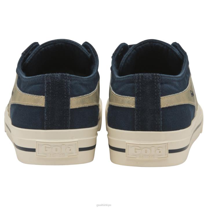 ayakkabı Z2PF477 erkekler Gola classics kota ii mirror plimsoll spor ayakkabı lacivert/altın