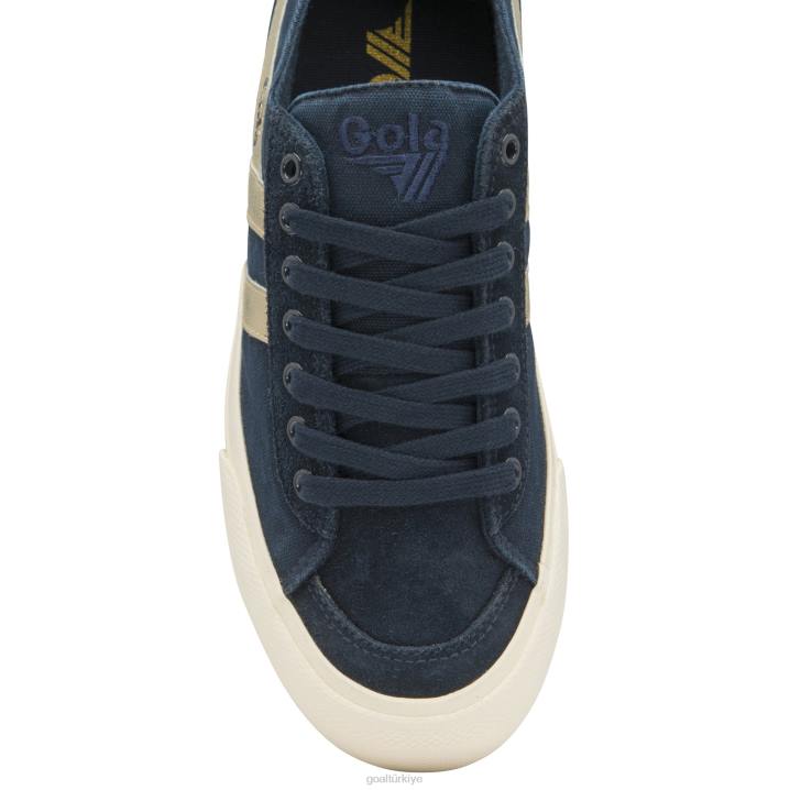 ayakkabı Z2PF477 erkekler Gola classics kota ii mirror plimsoll spor ayakkabı lacivert/altın