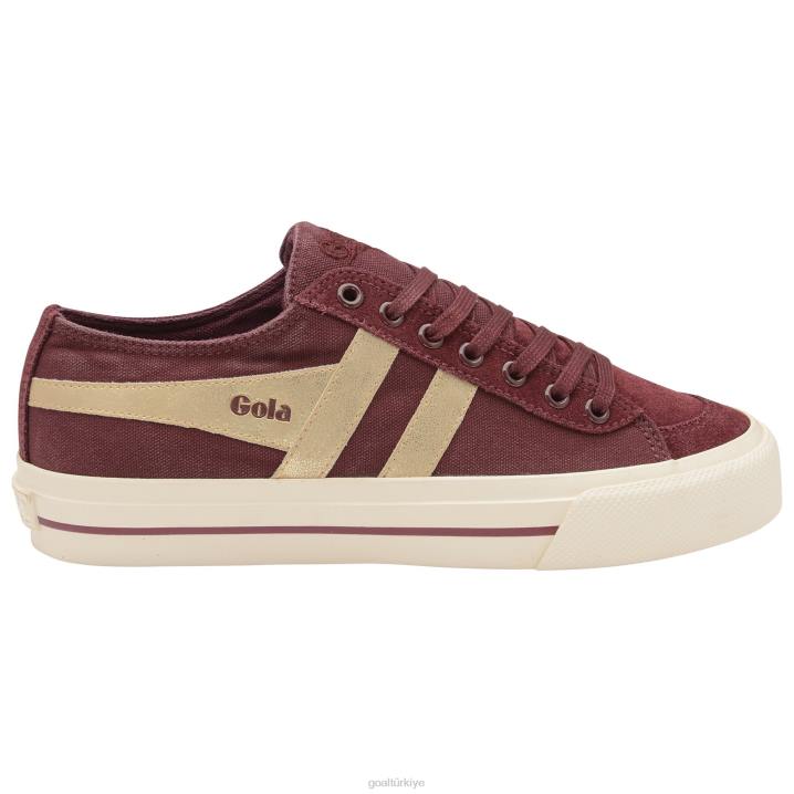 ayakkabı Z2PF478 erkekler Gola classics kota ii mirror plimsoll spor ayakkabı Windsor şarabı/altın