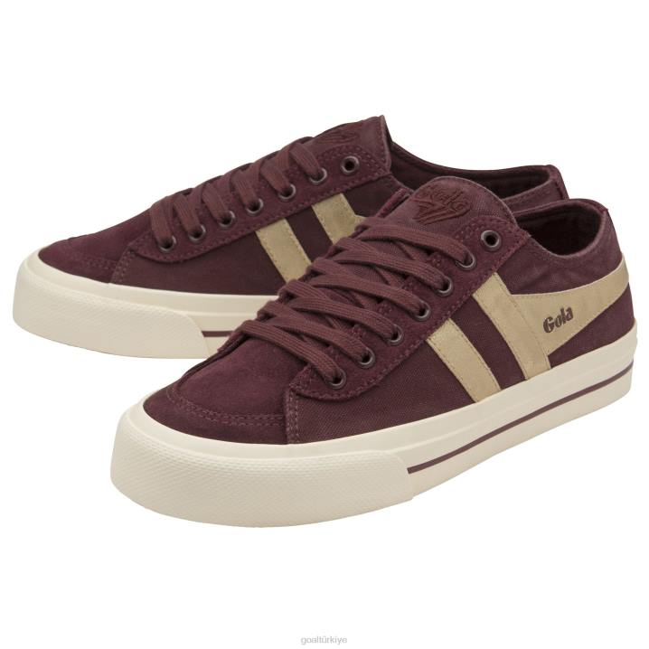 ayakkabı Z2PF478 erkekler Gola classics kota ii mirror plimsoll spor ayakkabı Windsor şarabı/altın