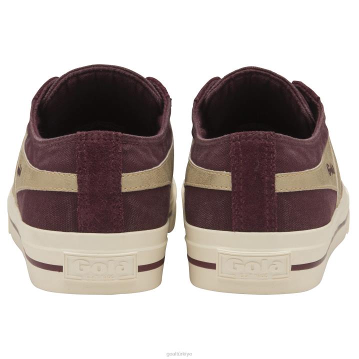 ayakkabı Z2PF478 erkekler Gola classics kota ii mirror plimsoll spor ayakkabı Windsor şarabı/altın
