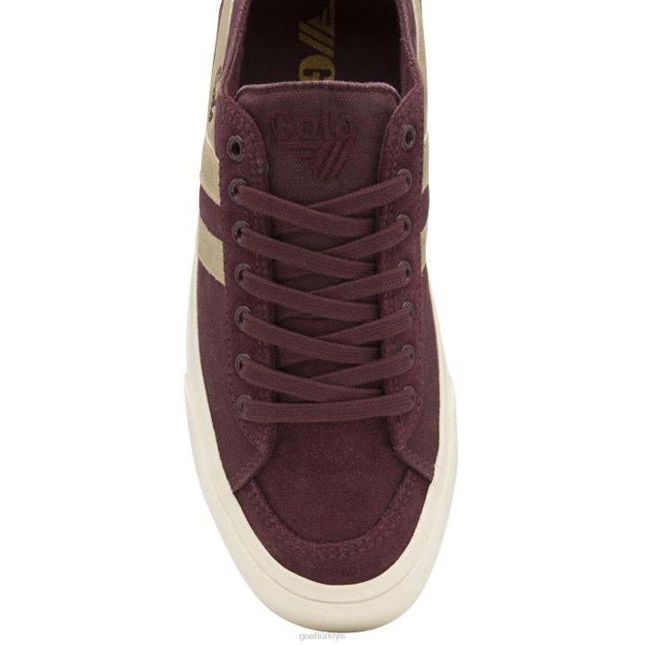 ayakkabı Z2PF478 erkekler Gola classics kota ii mirror plimsoll spor ayakkabı Windsor şarabı/altın
