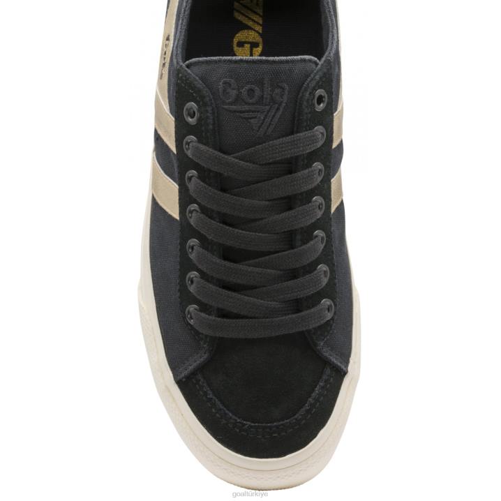 ayakkabı Z2PF479 erkekler Gola classics kota ii mirror plimsoll spor ayakkabı siyah altın