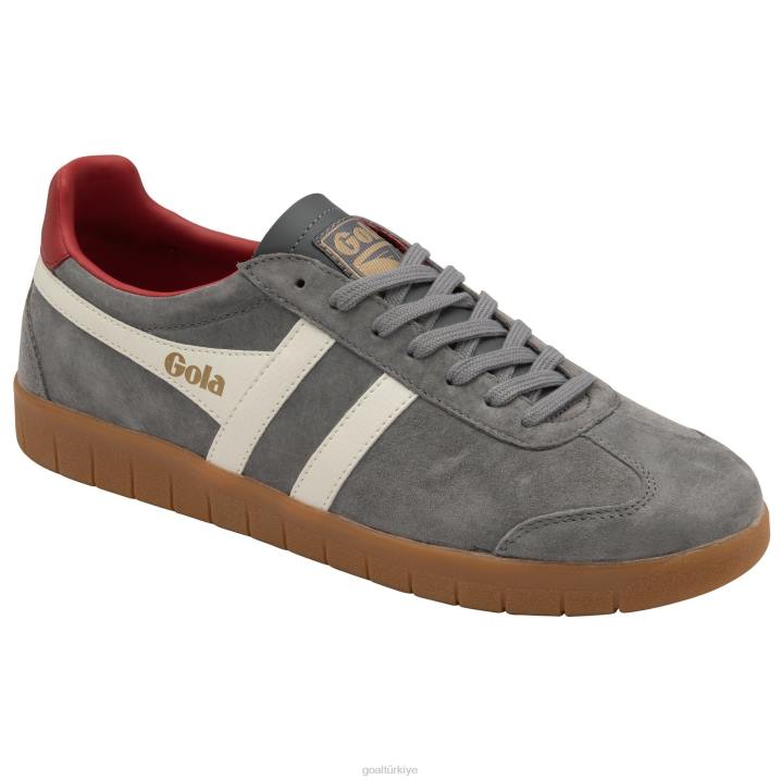 ayakkabı Z2PF134 erkekler Gola klasik kasırga süet spor ayakkabı kül/kırık beyaz/koyu kırmızı/sakız