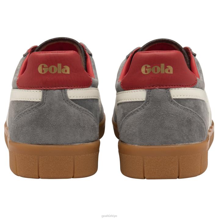 ayakkabı Z2PF134 erkekler Gola klasik kasırga süet spor ayakkabı kül/kırık beyaz/koyu kırmızı/sakız