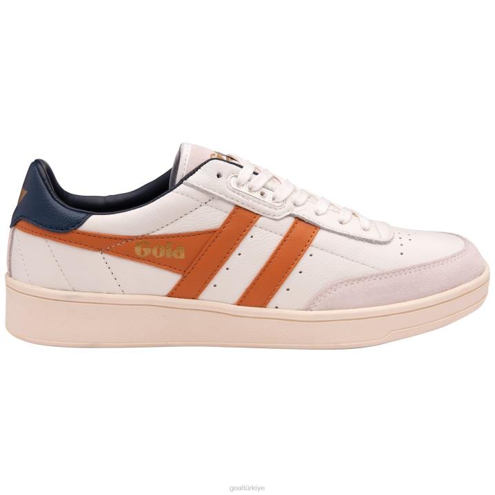 ayakkabı Z2PF184 erkekler Gola klasik temas deri spor ayakkabı beyaz/karamsar turuncu/lacivert