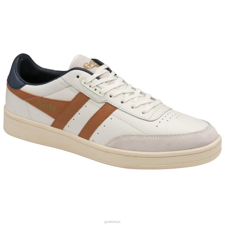 ayakkabı Z2PF184 erkekler Gola klasik temas deri spor ayakkabı beyaz/karamsar turuncu/lacivert