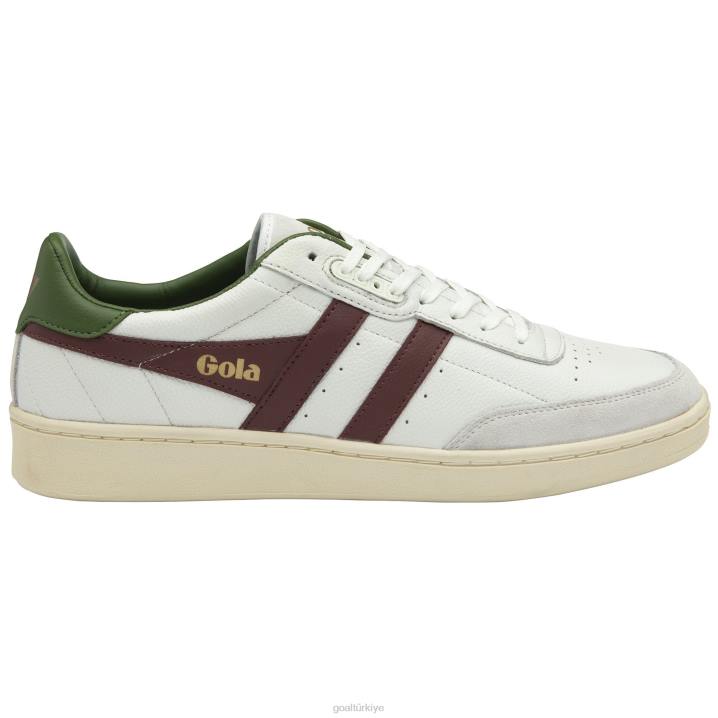 ayakkabı Z2PF234 erkekler Gola klasik temas deri spor ayakkabı beyaz/bordo/koyu yeşil