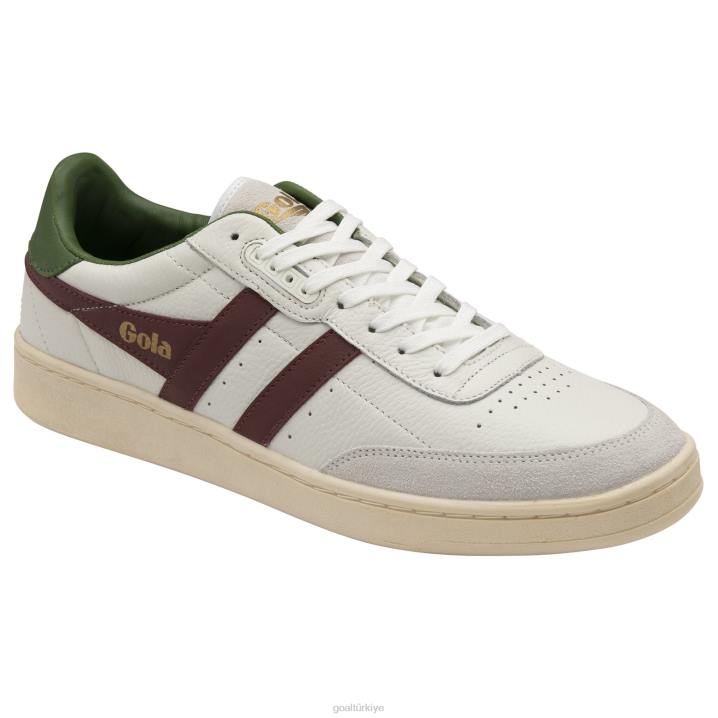 ayakkabı Z2PF234 erkekler Gola klasik temas deri spor ayakkabı beyaz/bordo/koyu yeşil