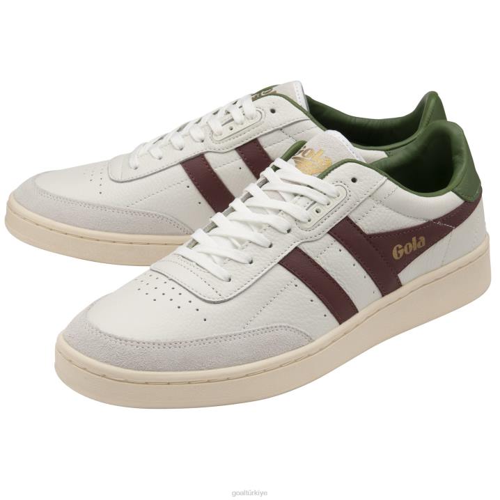 ayakkabı Z2PF234 erkekler Gola klasik temas deri spor ayakkabı beyaz/bordo/koyu yeşil
