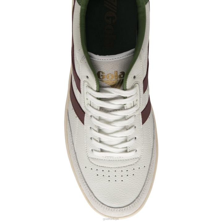 ayakkabı Z2PF234 erkekler Gola klasik temas deri spor ayakkabı beyaz/bordo/koyu yeşil