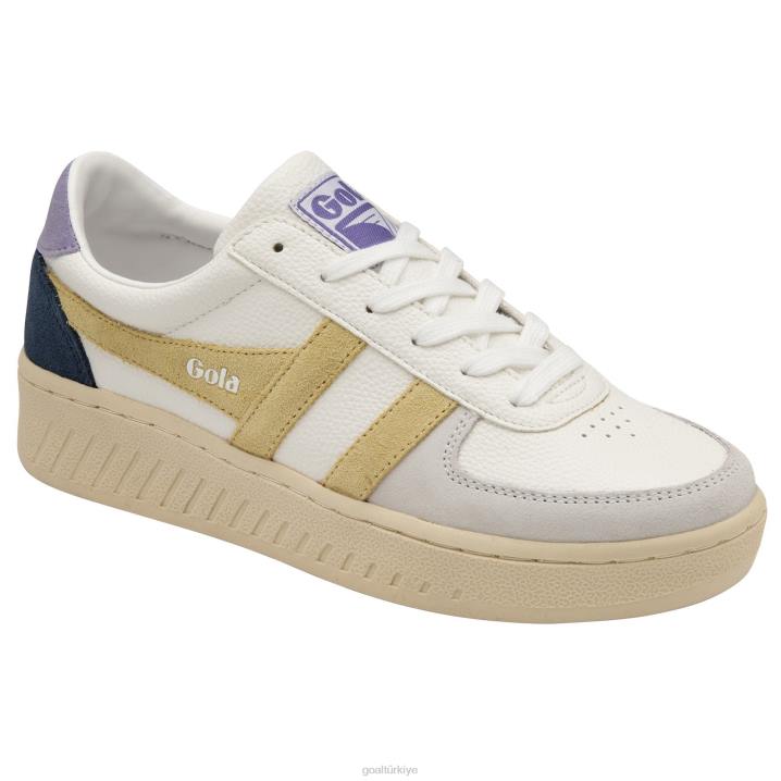 ayakkabı Z2PF594 kadınlar Gola klasik grandslam trident spor ayakkabı 9 beyaz/limon/lavanta