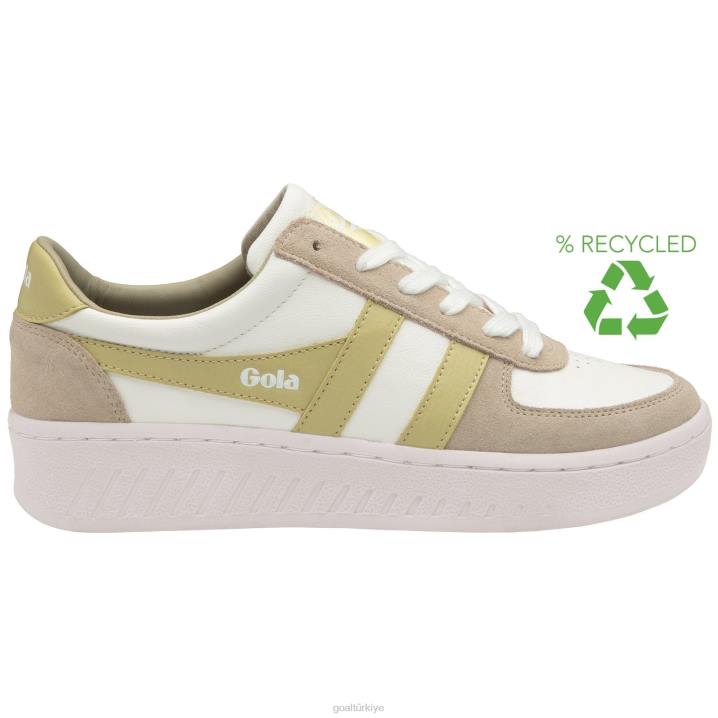 ayakkabı Z2PF596 kadınlar Gola klasik grandslam saf spor ayakkabı beyaz/tüy grisi/limon