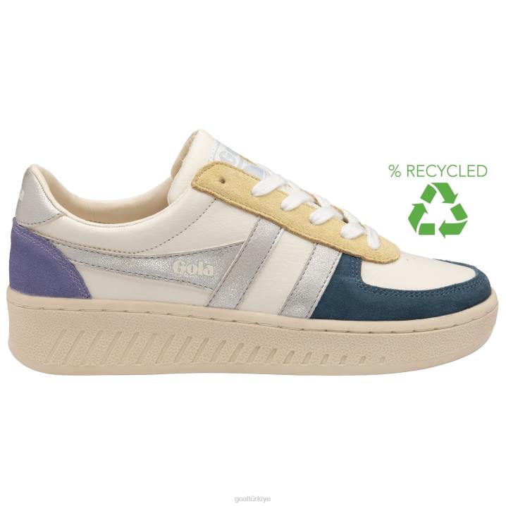 ayakkabı Z2PF597 kadınlar Gola klasik grandslam dörtgen spor ayakkabı kırık beyaz/baltık/gümüş/lavanta