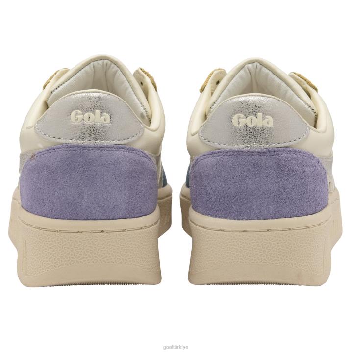 ayakkabı Z2PF597 kadınlar Gola klasik grandslam dörtgen spor ayakkabı kırık beyaz/baltık/gümüş/lavanta