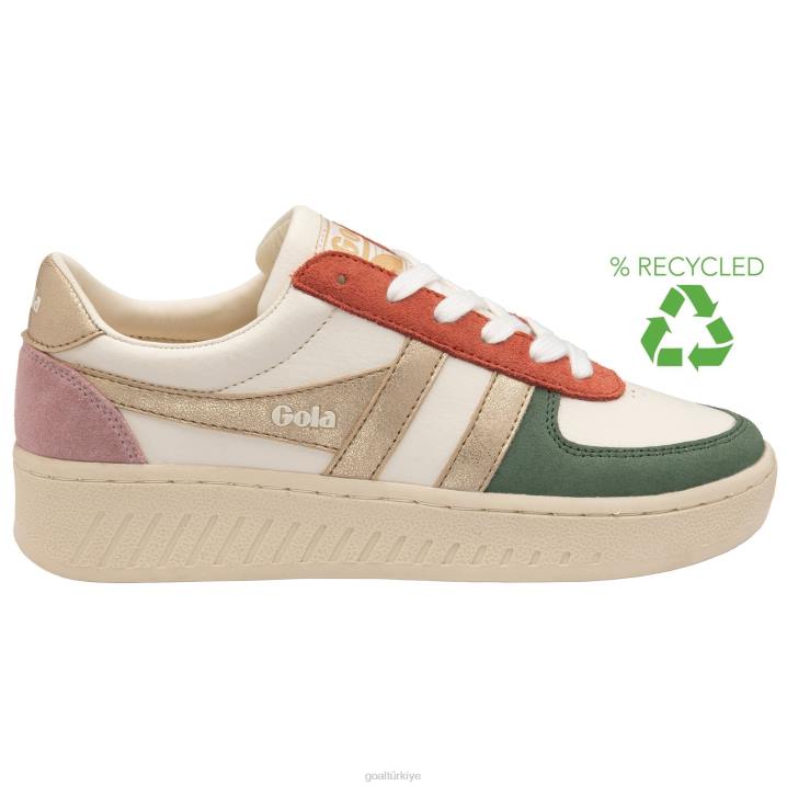 ayakkabı Z2PF599 kadınlar Gola klasik grandslam dörtgen spor ayakkabı kırık beyaz/adaçayı/altın/pastel pembe