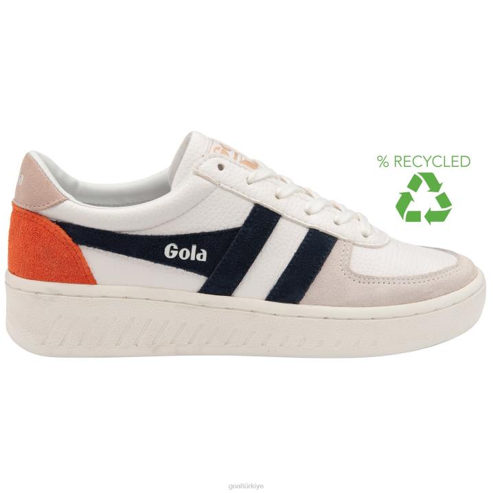 ayakkabı Z2PF607 kadınlar Gola klasik grandslam trident spor ayakkabı 10 beyaz/lacivert/çiçek