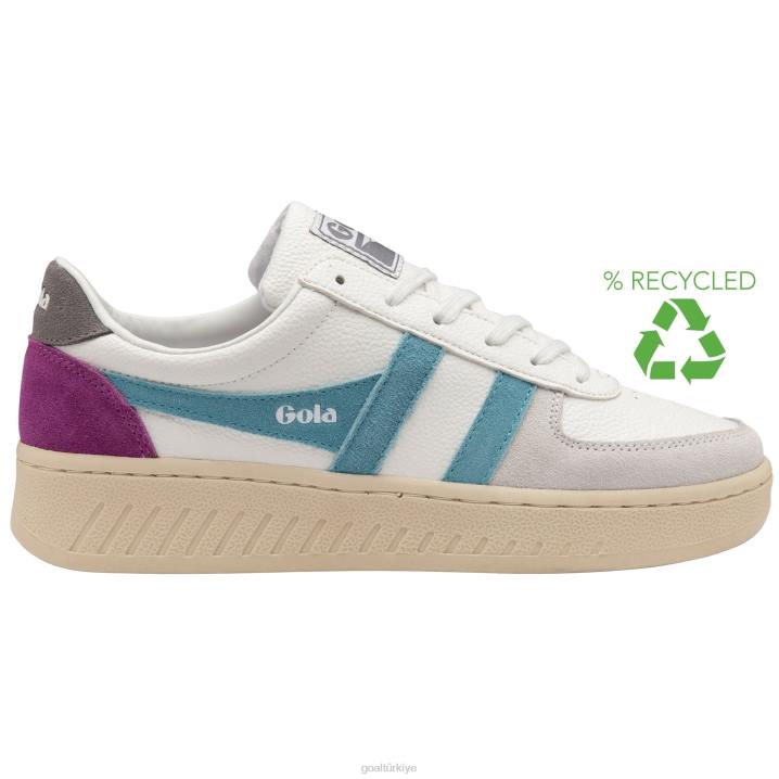 ayakkabı Z2PF609 kadınlar Gola klasik grandslam trident spor ayakkabı 10 beyaz/okyanus/kül