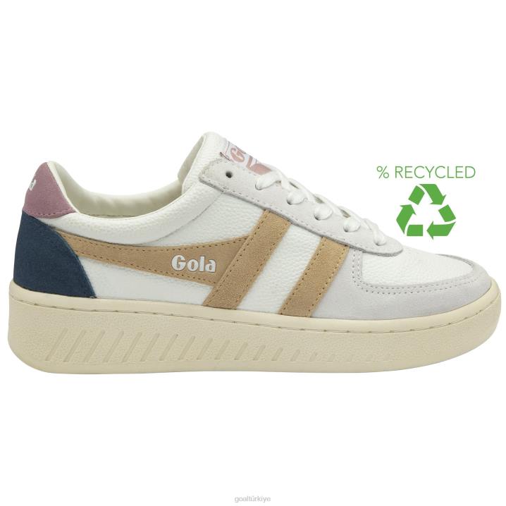 ayakkabı Z2PF613 kadınlar Gola klasik grandslam trident spor ayakkabı 10 beyaz/yulaf/pastel pembe