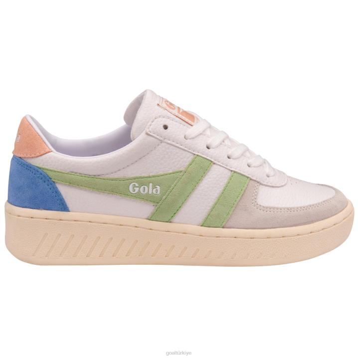 ayakkabı Z2PF616 kadınlar Gola klasik grandslam trident spor ayakkabı 11 beyaz/patina yeşili/inci pembesi