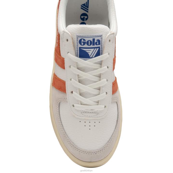 ayakkabı Z2PF619 kadınlar Gola klasik grandslam trident spor ayakkabı 11 beyaz/sıcak mercan/deniz mavisi