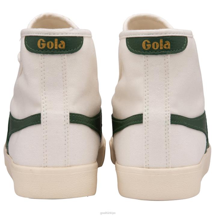 ayakkabı Z2PF284 kadınlar Gola klasik tenis mark cox yüksek spor ayakkabı kırık beyaz/koyu yeşil